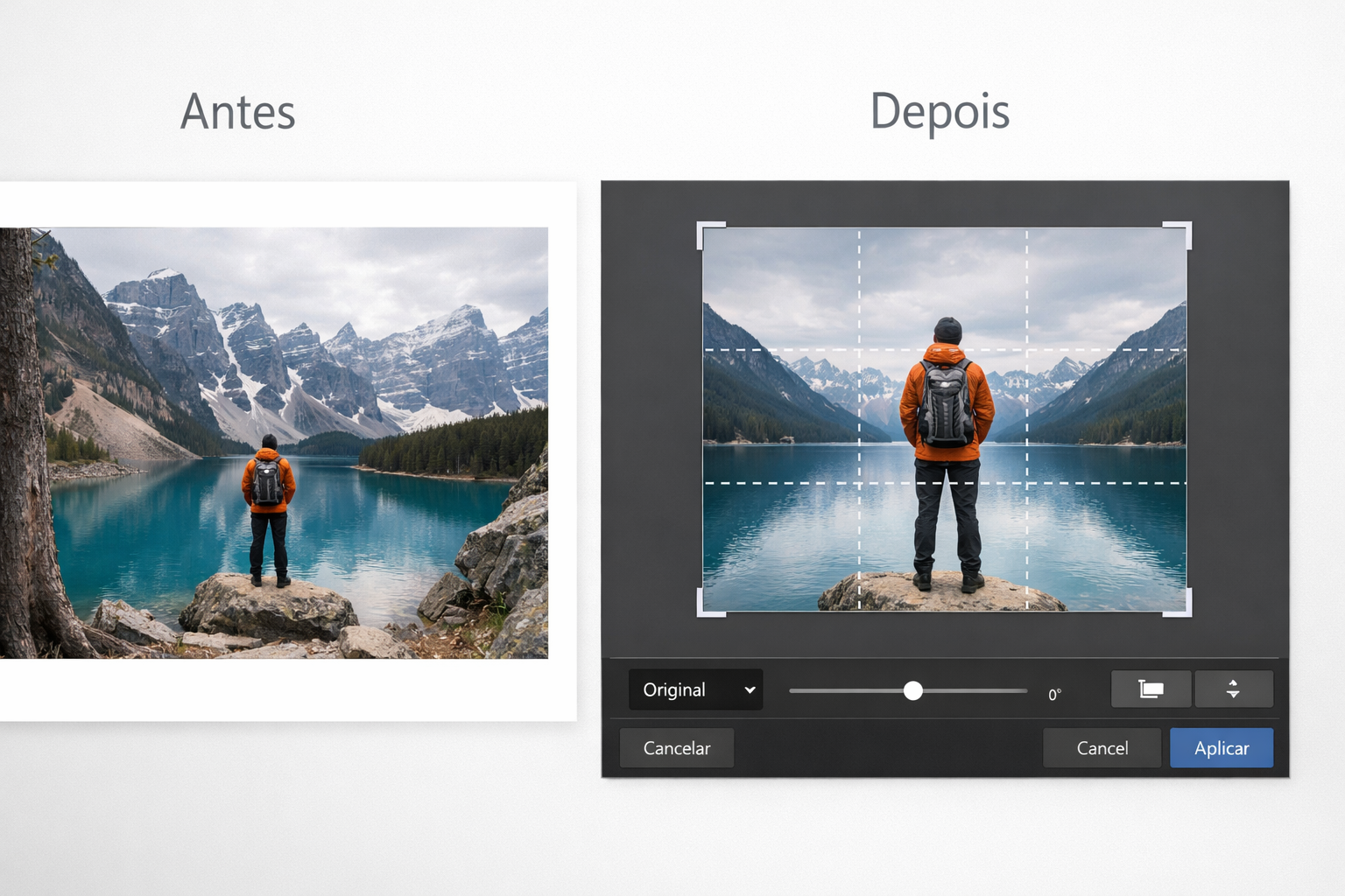 How to crop photos online - before and after comparison
